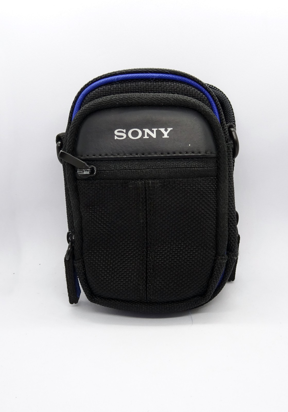 Custodia Sony Fotocamera Digitale Compatta Tessuto Imbottito Nero Blu 12x8x5 cm
