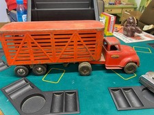 Vintage TONKA Livestock Trailer Pressed Steel Truck Wooden Bed
