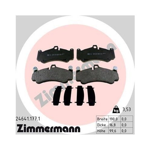 Plaquettes de frein Zimmermann 24641.177.1 pour Porsche