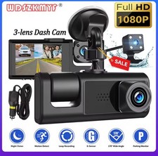 3 Channel 1080P Dash Cam Camera For Vehicle Video Recorder Black BoxFront  Rear