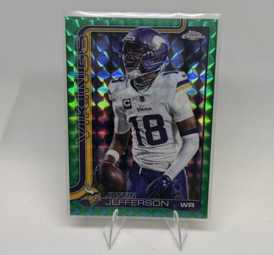 2025 Topps Chrome NFL Image Variation Justin Jefferson Green Geometric /99