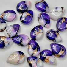 AAA Purple Buffalo Copper Kingman Turquoise Cabochon Pear Shape Loose Gemstone