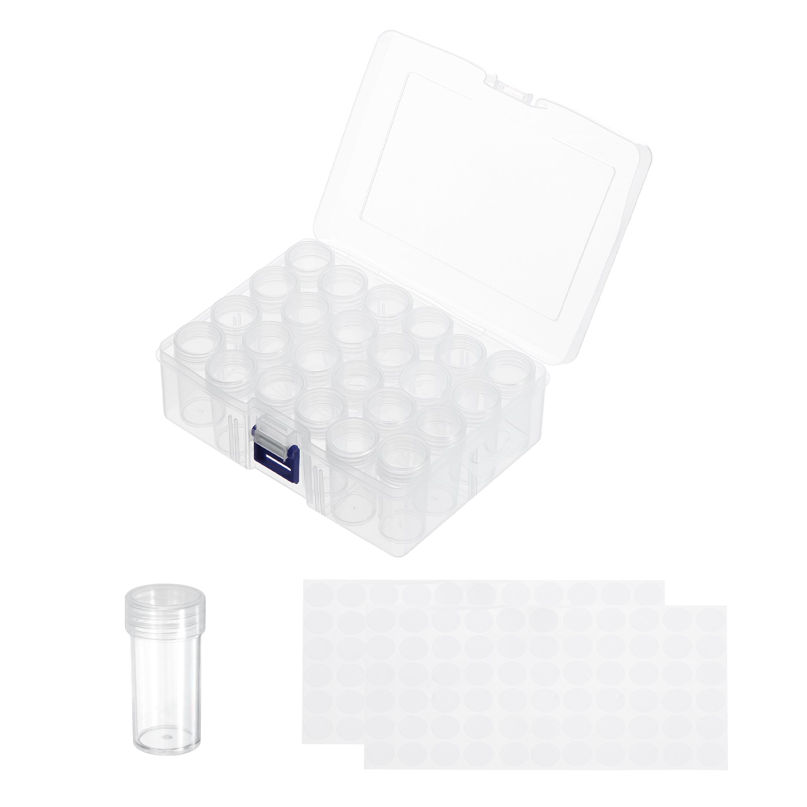 24 Slots Bead Storage Containers, Clear Thin Plastic Bead Boxes with Labels
