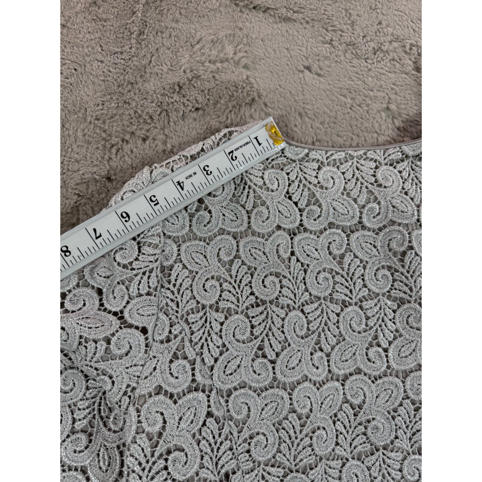 Talbots Lace Jacket Gray Metallic Button Front Wo… - image 10