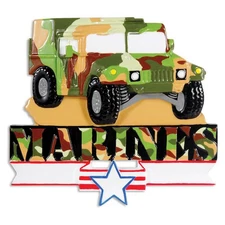 Marine Humvee  Personalized Christmas Tree Ornament