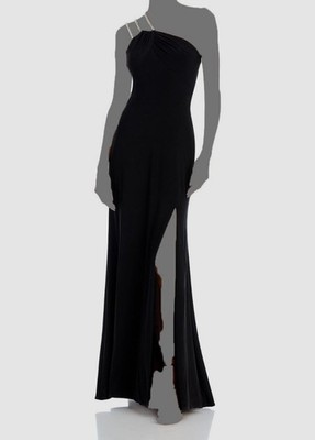 aqua black one shoulder dress AQUA Scuba Crepe One-Shoulder Dress by Aqua