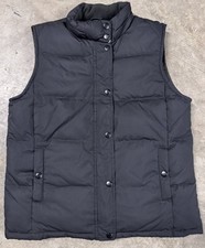 Vintage GAP Down Puffer Vest Mens Small Black Full Zip Y2K Pockets Quilted 2005