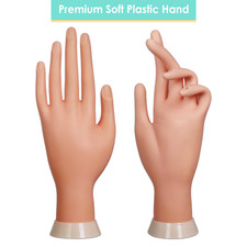 Beauticom Flexible Soft Mannequin Hand for Nail Art Design Practice Display