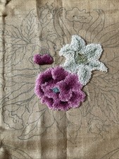 Vintage Pearl MCGown Hooked Rug Floral Stampd Pattern 388   Holway Gem  26x 45