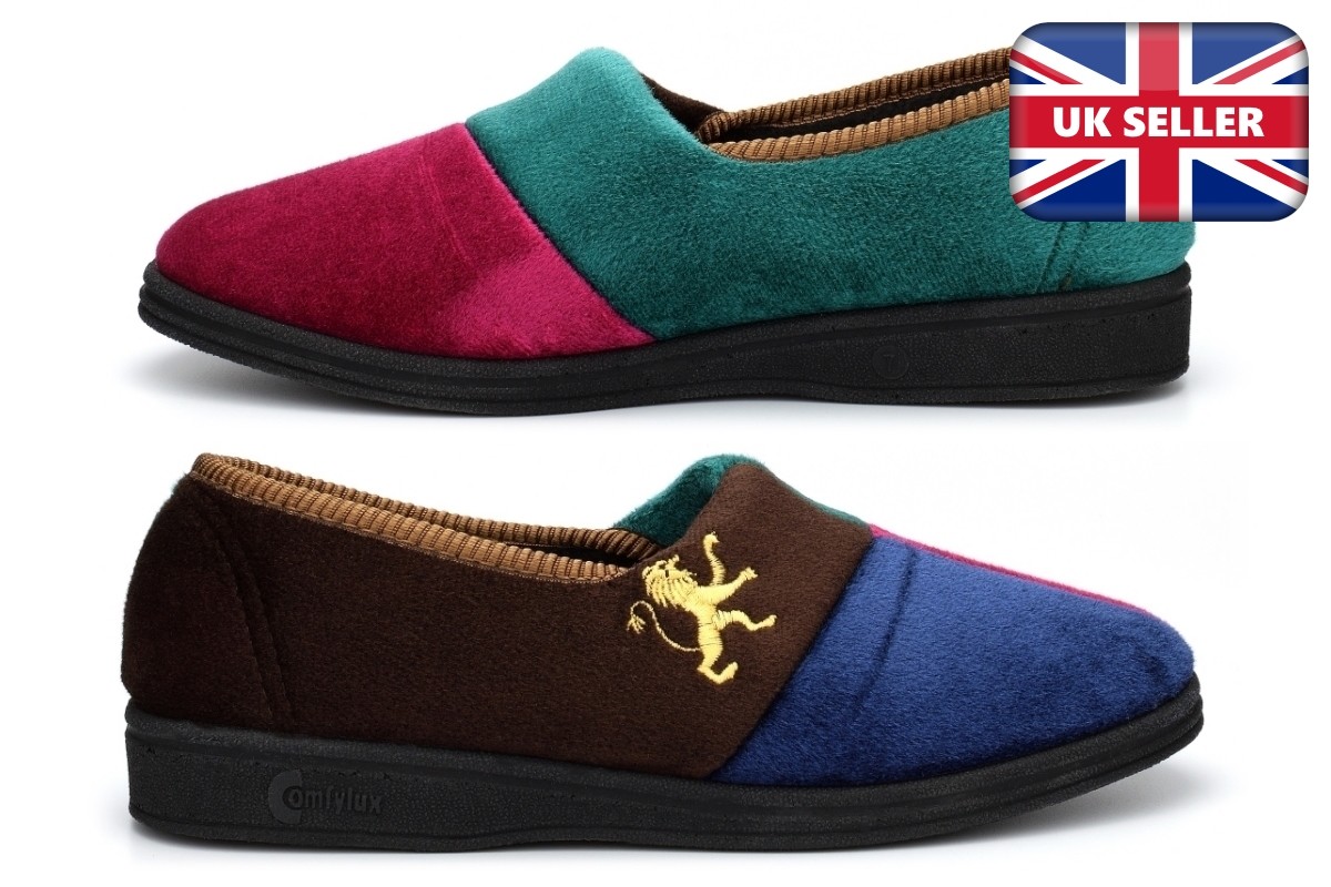 SAOLA Pantofole uomo moquette ciabatte uomo slip on motivo leone suola gomma