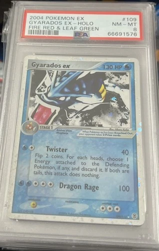 PSA 8 NM-MT Pokemon Gyarados ex 109/115 EX Fire Red Leaf Green Ultra Rare Holo