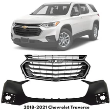 Front Bumper Cover Fascia & Grille Assembly Kit For 2018-2021 Chevrolet Traverse