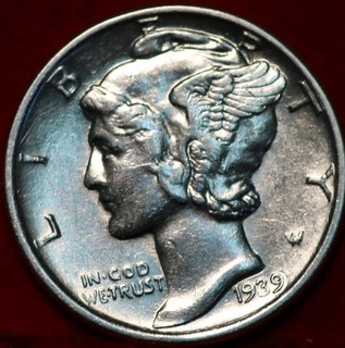 Uncirculated 1939 Philadelphia Mint Silver Mercury Dime
