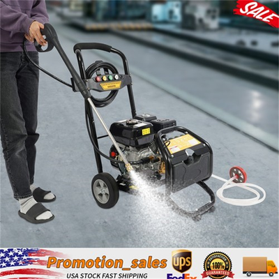 #ad 2600PSI Gas Pressure Washer Cold Water Gas Powered Washer 2.4GPM 7HP Wheels $426.48