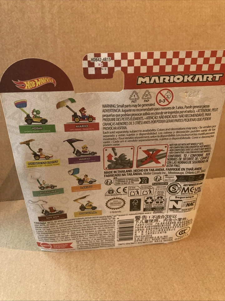 HOT WHEELS DIECAST -Mariokart - Wario - B-Dasher + Wario Wing Combined Postage - Image 2 of 2