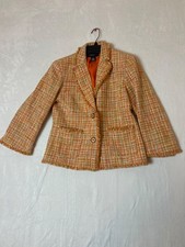 This is a Jones New York Signature Newport tweed blazer jacket size 6 tangerin