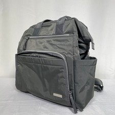 Skip Hop Diaper Gray Nylon Multiple Pockets Top Handle Straps Bag Backpack