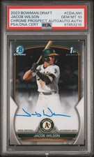 2023 Bowman Draft Jacob Wilson Chrome Auto 1st #CDA-JWI Athletics PSA 10