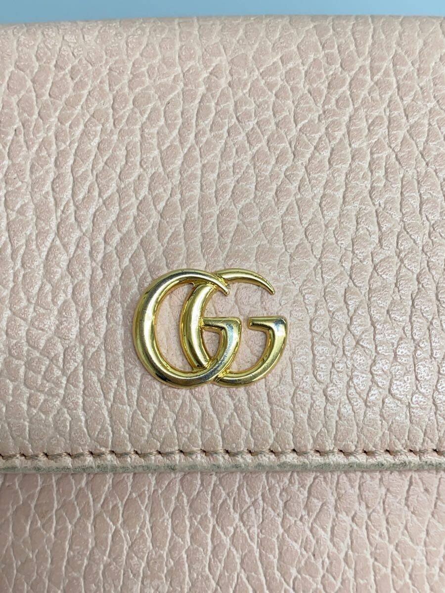 GUCCI With stains GG Marmont bifold wallet leather PNK plain women s From Japan thumbnail 3