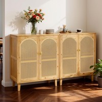 Unho Sideboard Kommode Anrichte Schrank Wohnzimmerschrank Bambus 82X75Cm 2 TüRen
