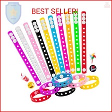 HTZNHXT 20 Pcs Silicone Charm Bracelets, 8 Inch Bracelets Bulk Band for Kids, Si