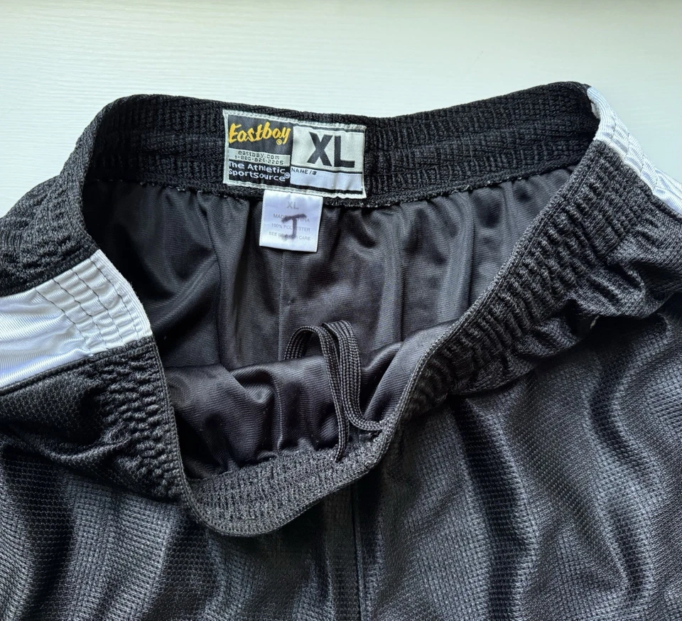 "De colección Pantalones Cortos de Baloncesto Y2K Eastbay Malla XL Negro Deslumbrante Brillante Bigfoot Hoops 10.5""" Foto 4 de 4