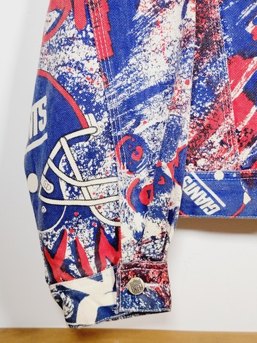 Pro Player New York Giants NFL Cotton Button Up Graphic Jean Jacket Size Medium - Picture 6 of 19