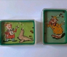 2 alte DDR Geduldsspiele Katze und Maus Clowns Selten 70er Jahre Spielzeug 