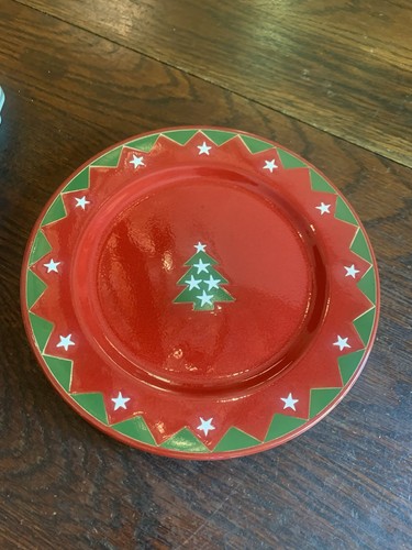 Waechtersbach Christmas Tree Noble Excellence 9” Red Plate Germany Rare Stars - Picture 9 of 12