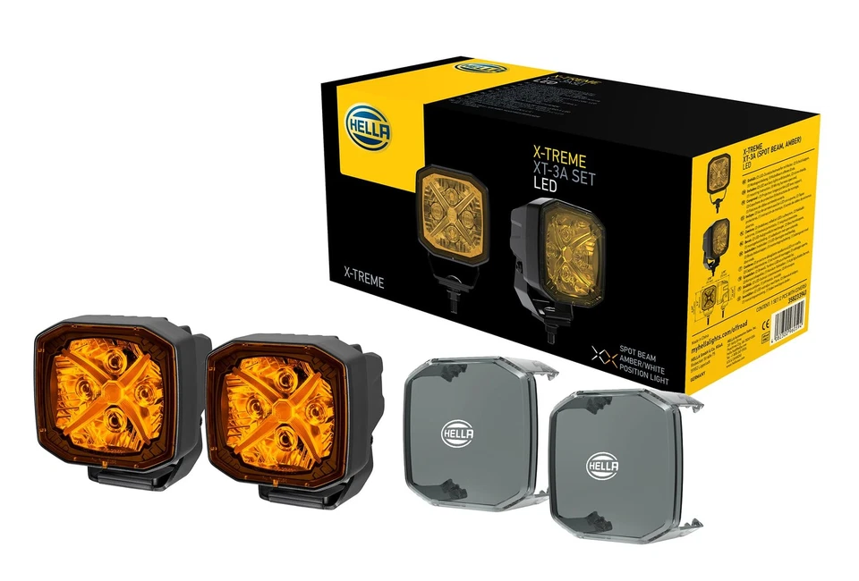 Luces de cápsula de conducción todoterreno Hella X-TREME 2 piezas haz de punto ámbar de 3 pulgadas 5700LM Foto 3 de 4