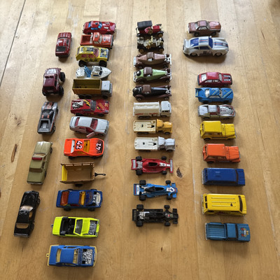 Lot 38 Cars-  Mojorette, Made In Hong Kong, Matchbox, Ertl, Kidco, See Descrip 