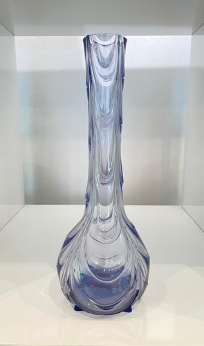 Vintage Hand Blown Italian Lavender Drapery Bud Vase 10" - Picture 9 of 9