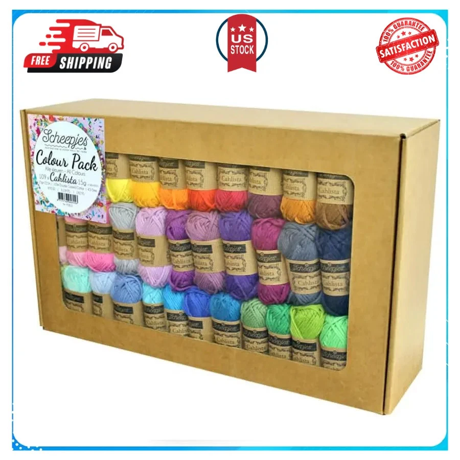 Scheepjes Cahlista Colour Pack 109 x 15g Cotton Yarn Mini Skeins Set image 1