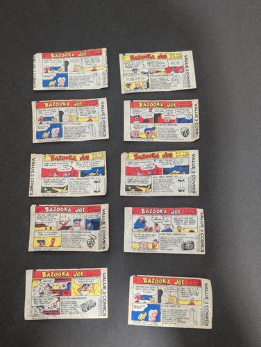 Menge 10 Vintage Bazooka Joe Comics von Bazooka Kaugummi Ephemera Baseball  - Bild 1 von 16