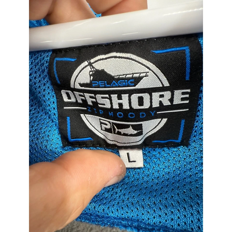 Sudadera con Capucha Pelágica Pesca Offshore Cremallera Para Hombre Alto Rendimiento Gris Talla Grande Foto 3 de 4