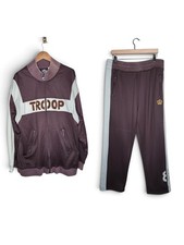 World of Troop Vintage 80s to 90s Hip Hop Brown Track Pants and Jacket Size XL
