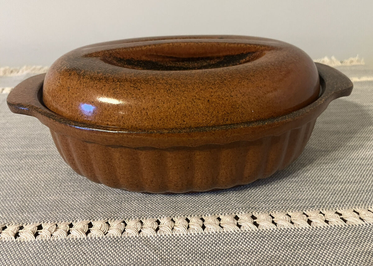 Rare Microwell Ceramic W Germany Brown Oval Small Covered Casserole #306-27 EUC Rare Microwell Ceramic W Germany Brown Oval Small Covered Casserole #306-27 EUC
