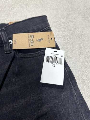 Polo Ralph Lauren The Eldridge Skinny Youth Size 14 Black Jeans NWT - Picture 3 of 5