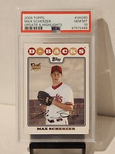 2008 Topps Update & Highlights UH280 Max Scherzer RC PSA Gem Mint 10 Rangers