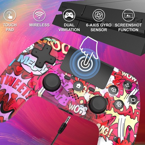 Wireless Controller for PS4 Wireless Remote Gamepad with Unique Cracked Design - Picture 5 of 7