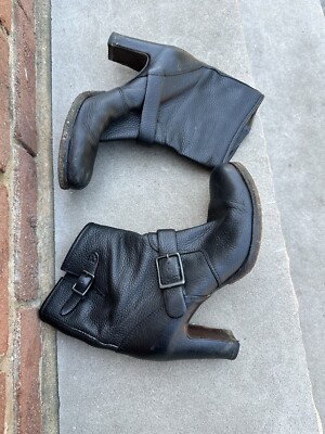 Roberto Del Carlo Womens Brown Leather Buckle Ankle Boots Size 38.5
