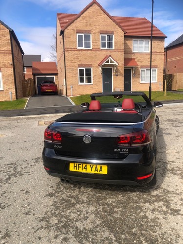 2014 14 VW GOLF 2.0 TDI GT 140 DSG AUTO CONVERTIBLE BLACK RED LEATHER FSH MINT - Picture 6 of 20