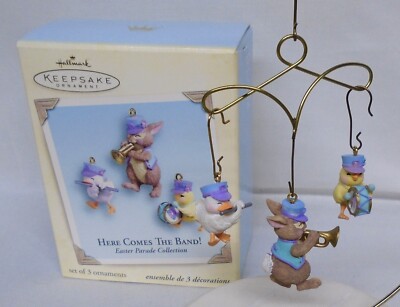 Hallmark Easter Parade Ornament Set Here Comes the Band 2005 Drum Flute Trumpet