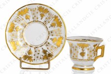 Tasse à moka fleurs or Limoges. Moka cup gold flowers Limoges