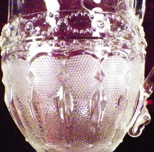 Bakewell Pears Arabesque Creamer Flint Glass Clear EAPG 1870s Antique - Picture 2 of 7