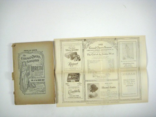 Libretto Girl of Golden West Chicago Opera House Rullman Program 1922 - Picture 11 of 12