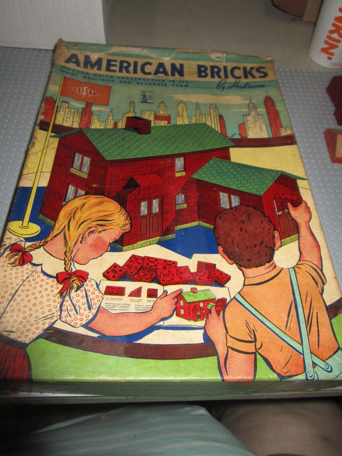 HALSAM VINTAGE 1940'S AMERICAN BRICKSWOODEN BUILDING SET 60/1 & 60/2