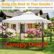 Cubierta de sombrilla para patio exterior de 2 niveles de repuesto con toldo para gazebo 300D anti UV