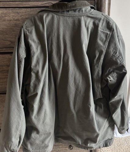 LL BEAN Men's Original Field Coat Olive Green Large - Picture 3 of 3