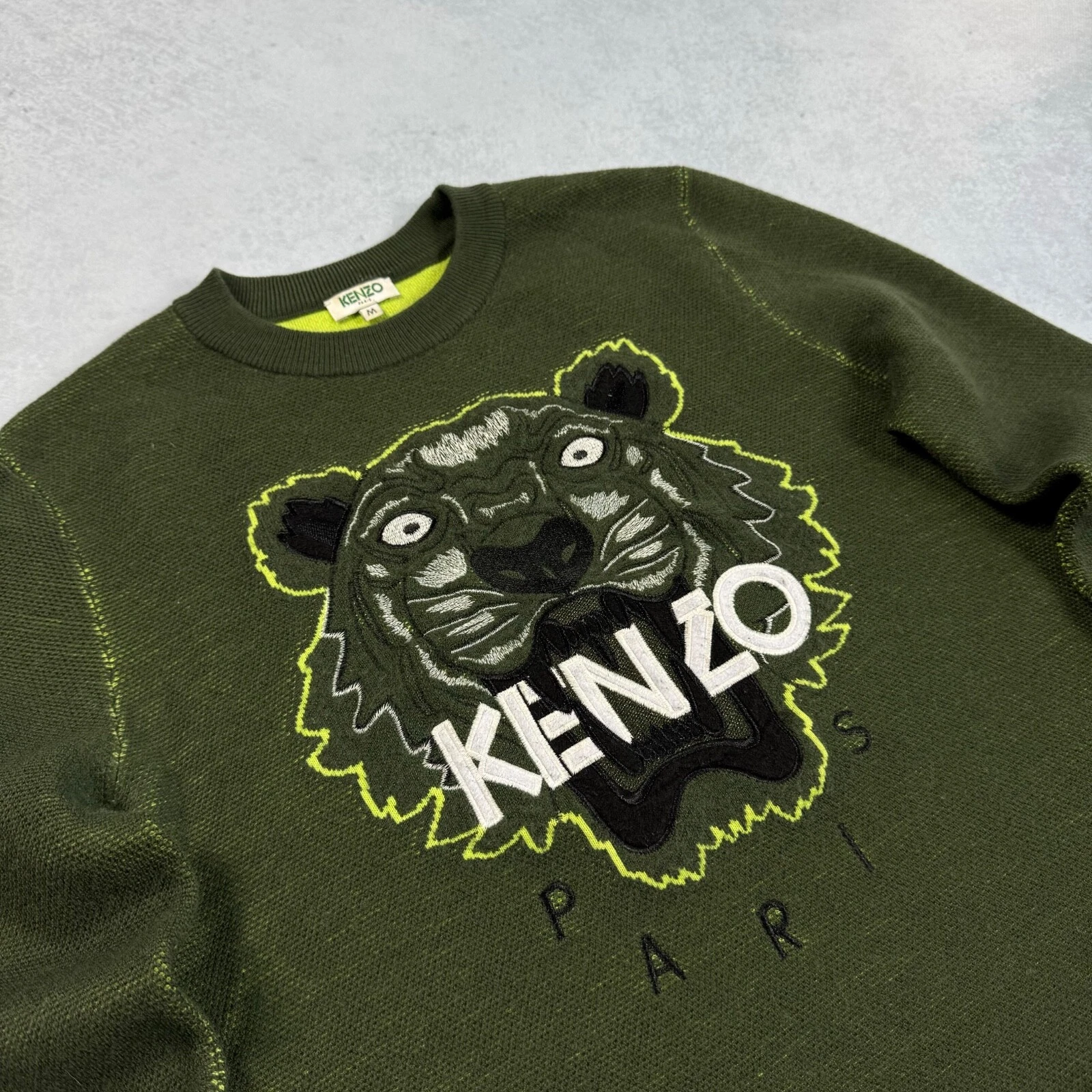 MAGLIONE MAGLIONE KENZO PARIS RICAMATO TESTA DI TIGRE TAGLIA ADULTO MEDIA